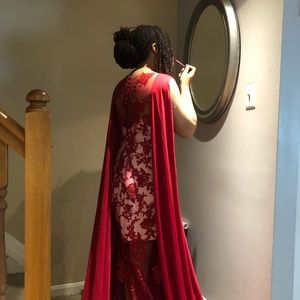 Cranberry Sheath Bridal Gown